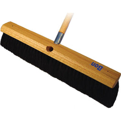 Push Broom: 24″ Wide, Horsehair Bristle 3″ Bristle Length, Wood Block, Threaded Handle Connection, Handle Included