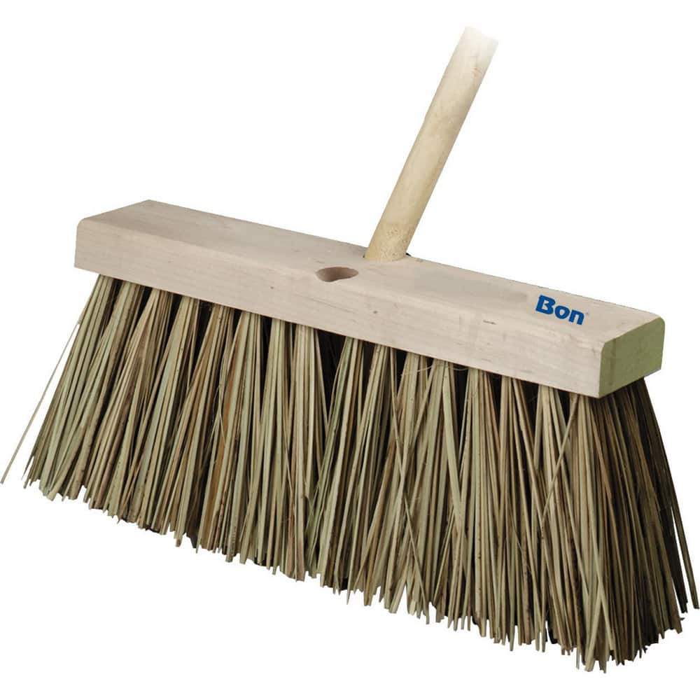 Push Broom: 16″ Wide, Palmyra Bristle 7″ Bristle Length, Wood Block, Tapered Handle Connection, Handle Included