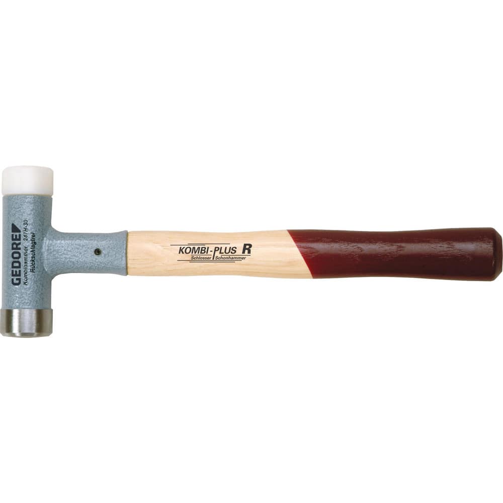 Non-Marring Hammer: 1.57 lb, Polyamide Head 330″ OAL, Hickory Handle, Combination