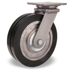 Swivel Top Plate Caster: Polyurethane on Aluminum, 8″ Wheel Dia, 2″ Wheel Width, 2,500 lb Capacity, 9-1/2″ OAH 5″ Plate Length, 4″ Plate Width, Non-Marking