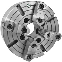 Independent Manual Lathe Chuck: 4-Jaw,  10″ Dia Two-Piece Jaws, Direct & D1-6 Mount, 1,500 Max RPM