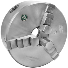 Self-Centering Manual Lathe Chuck: 3-Jaw,  16″ Dia Hard & Solid Jaws, Plain Back Mount, 1,000 Max RPM