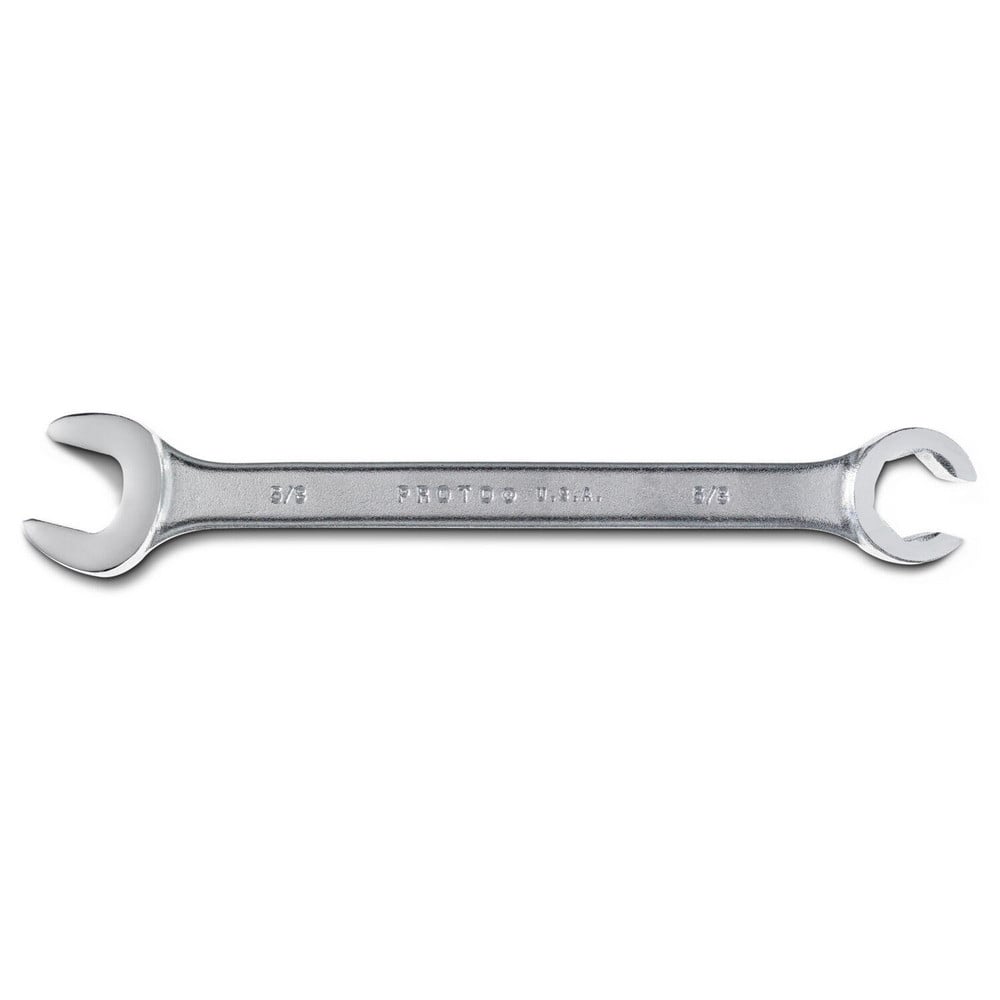 Flare Nut Wrenches; Type: Open End; Size (Inch): 11/16 in, 5/8 in; Size (mm): 11/16 in, 5/8 in; Head Type: Double; Offset; Opening Type: 6-Point Flare Nut; Head Offset Angle: 15; Non-sparking: No; Insulated: No; Magnetic: No; Corrosion-resistant: Yes; Rat