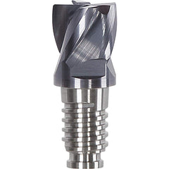 Corner Radius & Corner Chamfer End Mill Heads; Chamfer Angle: 45.000; Connection Type: Duo-Lock 10; Centercutting: Yes; Flute Type: Spiral; Number Of Flutes: 4; End Mill Material: Solid Carbide; Overall Length: 0.49