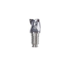 Square End Mill Heads; Mill Diameter (mm): 16.00; Mill Diameter (Decimal Inch): 0.6299; Number of Flutes: 3; Length of Cut (Decimal Inch): 0.4724; Length of Cut (mm): 12.0000; Connection Type: Duo-Lock 16; Overall Length (Inch): 0.7874; Overall Length (mm