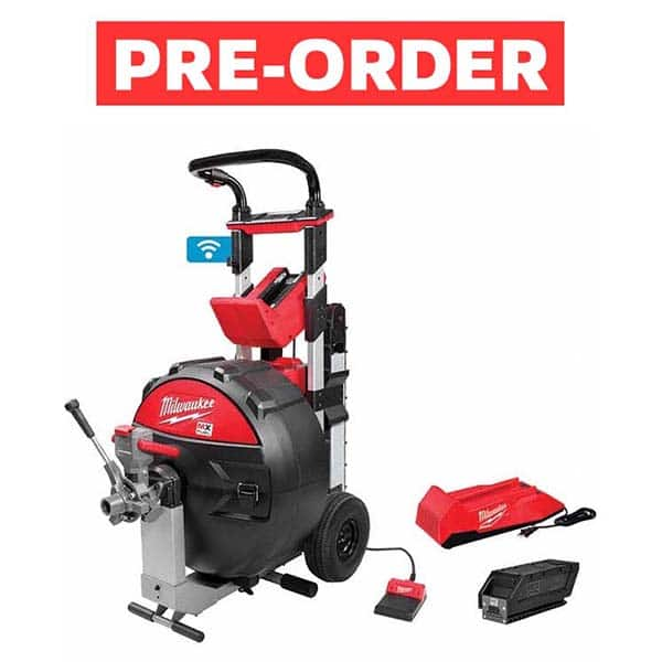 Milwaukee Tool - Electric & Gas Drain Cleaning Machines Type of Power: Cordless For Minimum Pipe Size: 3 (Inch) - Caliber Tooling