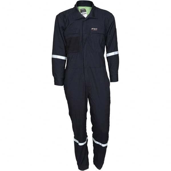 MCR Safety - Size 46 Long Navy ASTM F1506 8.9 Cal/Cm2 CAT2 NFPA 2112 UL Certified NFPA 70E Flame Resistant/Retardant Coveralls - Caliber Tooling