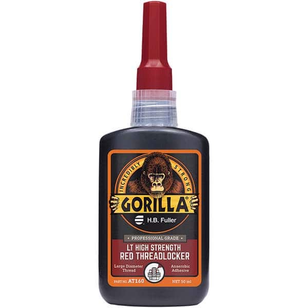 GorillaPro - 50 mL Bottle, Red, High Strength Threadlocker - Caliber Tooling