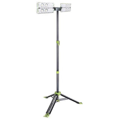 64 Watt Floor Tripod Twin Angle Electric Portable LED Light 4 Heads, 8,000 Lumens, Indoor/Outdoor, Commercial, Weatherproof