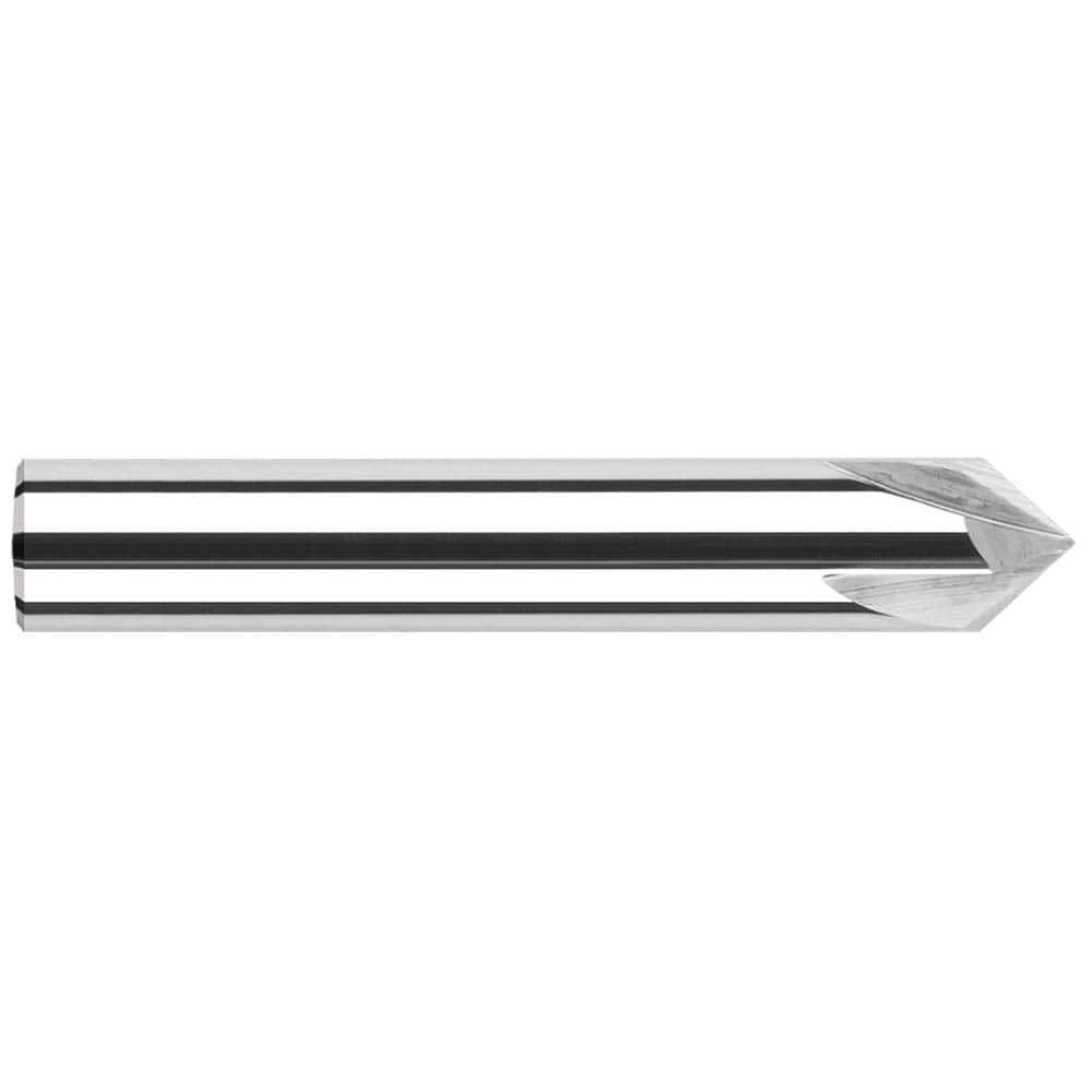 Harvey Tool - 3/16" Diam 110°/70° 2-Flute Single End Solid Carbide Chamfer Mill - Exact Industrial Supply