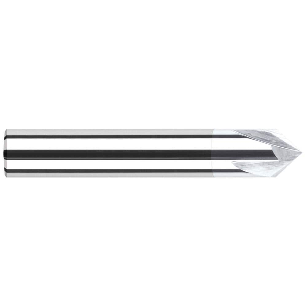 Harvey Tool - 3/16" Diam 60°/120° 2-Flute Single End Solid Carbide Chamfer Mill - Exact Industrial Supply