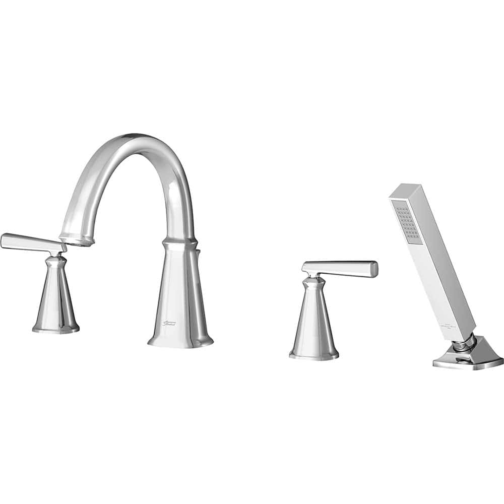 American Standard - Tub & Shower Faucets; Type: Tub Faucet with personal shower ; Style: Edgemere ; Design: Ceramic Mixing Cartridge ; Material: Brass ; Handle Type: Lever ; Handle Material: Metal - Exact Industrial Supply