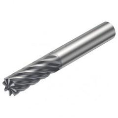 R215.36-06030-AC13H 1610 6mm 6 FL Solid Carbide End Mill - Corner chamfer w/Cylindrical Shank - Caliber Tooling