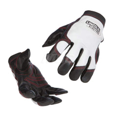 Welding Gloves: Size X-Large, Uncoated, TIG Welding Application Black & White, Uncoated Coverage, Textured Grip