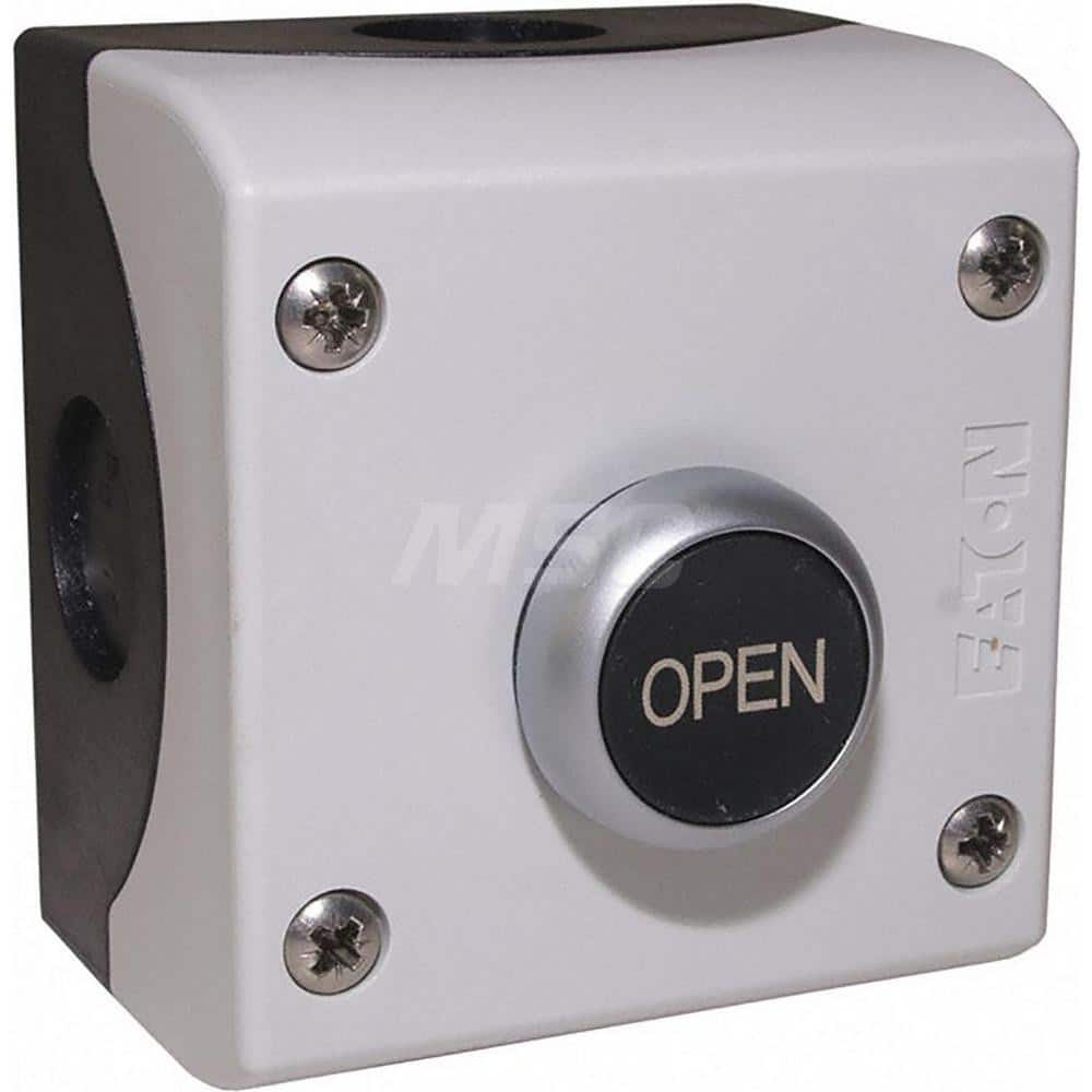 Garage Door Hardware; Type: Control Station,  Surface Mount, Nema 4X Exterior; For Use With: Commercial Doors; Commercial Gate Openers; Material: Plastic; Overall Length: 2.25; Overall Width: 3; Overall Height: 2.75; Number of Buttons: 1; Includes: One Bu