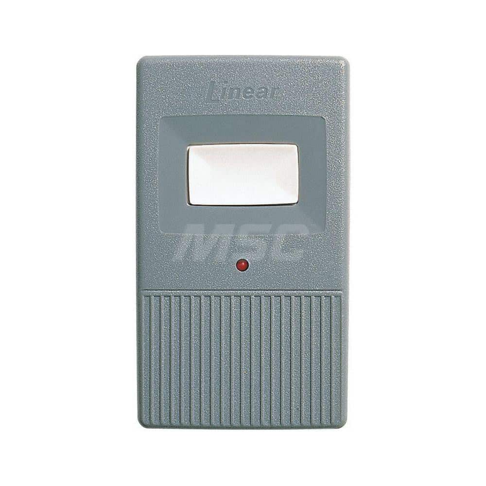 Garage Door Hardware; Type: Radio Control; 318 MHz; Megacode; 1 Channel; For Use With: Commercial Doors; Material: Plastic; Metal; Overall Length: 1.00; Overall Width: 2; Overall Height: 3.75; Includes: 9V Battery; Visor Clip; Length (Inch): 1.00; For Use