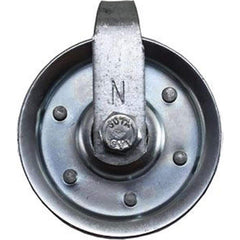 Garage Door Hardware; Type: Garage Door Cable Pulley Assembled; For Use With: Commercial Doors; Material: Steel; Hardware Diameter: 4; Overall Length: 4.00; Overall Width: 0; Overall Height: 4.375; Finish/Coating: Galvanized; Includes: Strap, Bolt and Nut