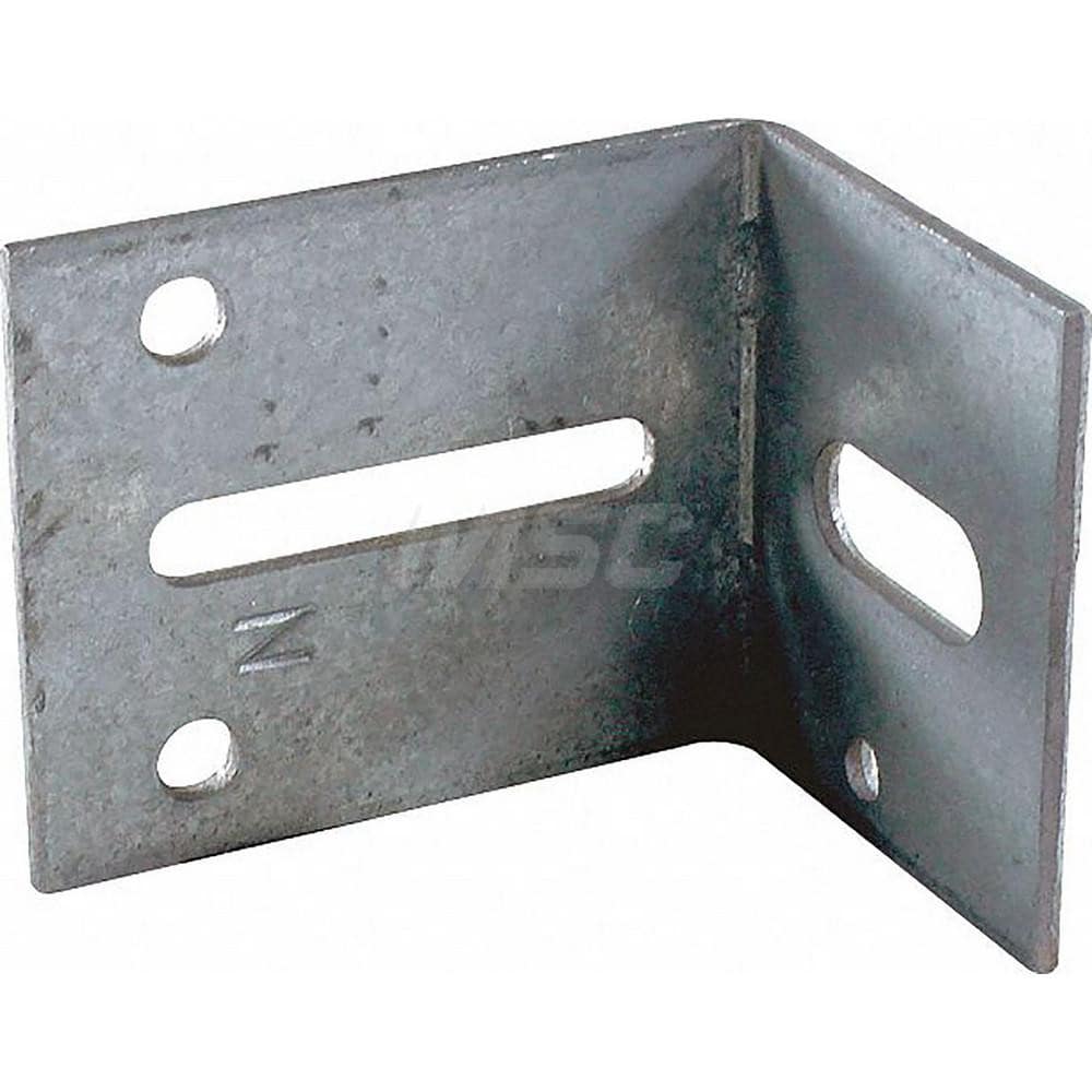 Garage Door Hardware; Type: Garage Door Track Jamb bracket # 2; For Use With: Commercial Doors; Material: Steel; Overall Length: 2.38; Overall Width: 2; Overall Height: 1.75; Finish/Coating: Galvanized; Includes: Mounting Holes and Track Attachment Slot;