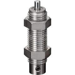 Standard-Duty Shock Absorber: 4 mm Rod Dia, 19.6 mm OD, 6 mm Stroke, M14 x 1.5 Thread 55 mm OAL, 20 lb Force