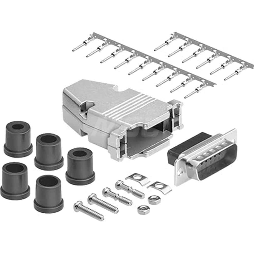 Male D-Sub RS-232 Serial DB15 Adapter Zinc Housing, Nickel-Plated, For Data Networks, Serial Data Transmission Device Management & Instrument Control