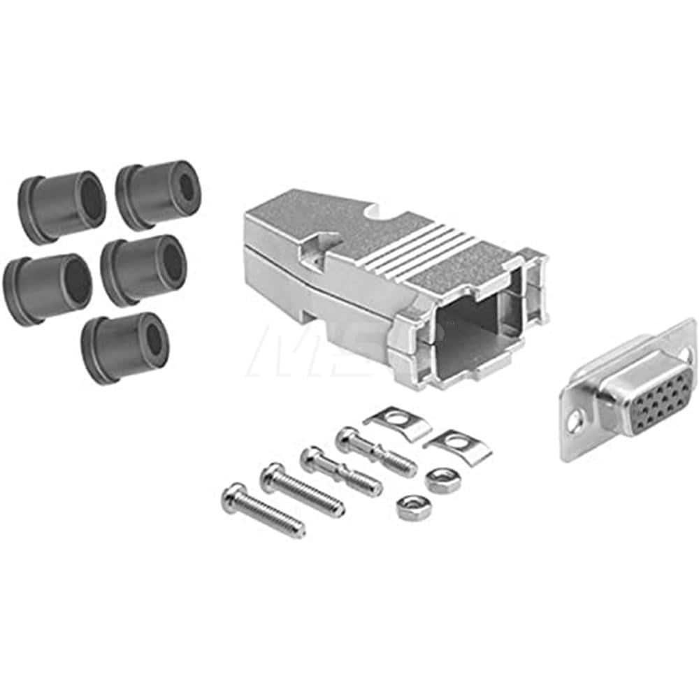 Female D-Sub RS-232 Serial High Density DB15 Adapter Zinc Housing, Nickel-Plated, For Data Networks, Serial Data Transmission Device Management & Instrument Control