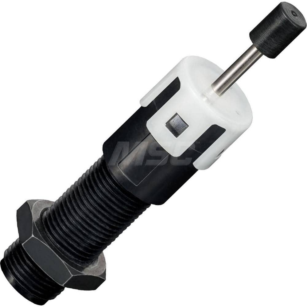 Standard-Duty Shock Absorber: 3 mm Rod Dia, 16 mm OD, 12 mm Stroke, M12 x 1 Thread 70 mm OAL, 2.45 lb Force