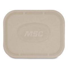 Food Container Lids; For Use With: World Centric TRSC60 Containers; Shape: Square; Diameter/Width (Decimal Inch): 7.8 in; Length (Decimal Inch): 10.1 in; Material Family: Unbleached Plant Fiber; Color: Natural