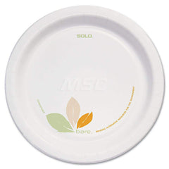 Plate & Tray: 8.5″ Dia, Paper, Green & Tan, Solid