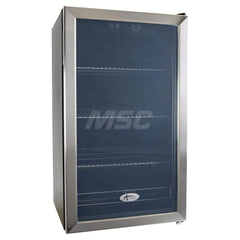 Refrigerators; Refrigerator Style: Beverage Cooler; Color: Black; Refrigerator Capacity: 3.4 ft ™; Width (Inch): 19; Door Style: Glass, Slide; Depth (Inch): 17.1 in; Overall Height: 33.13 in; Color: Black; Overall Depth: 17.1 in; Overall Width: 19