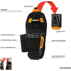 Tool Pouches & Holsters; Holder Type: Tool Pouch; Tool Type: Tool Belts & Accessories; Material: Polyester; Closure Type: No Closure; Color: Black; Number of Pockets: 2.000; Belt Included: No; Overall Depth: 2.56; Overall Height: 9.84; Insulated: No; Teth