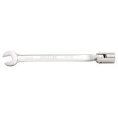 Combination Wrench: 0.438'' Head Size, 15 ° Offset 6.88'' OAL, Steel, Satin Finish