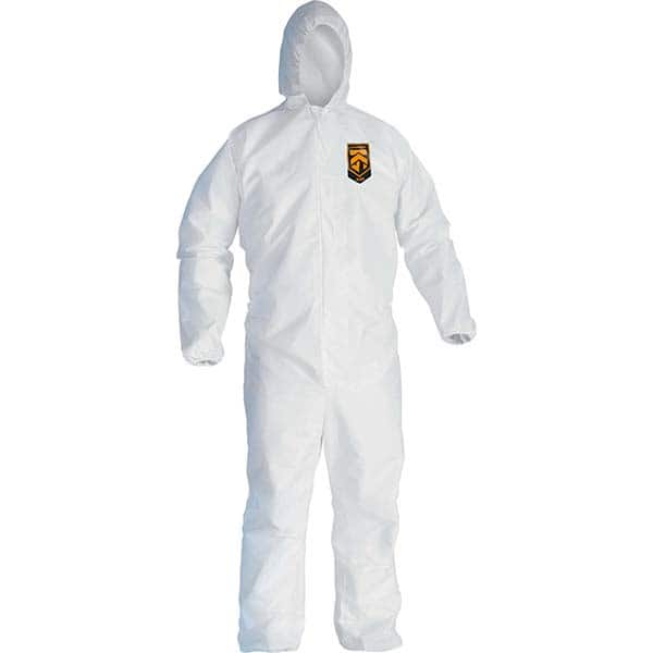 KleenGuard - Disposable & Chemical Resistant Coveralls; Garment Style: Coveralls ; Garment Type: General Purpose ; Material: Microporoous Film Laminate ; Size: Large ; Color: White ; Material: Microporous - Exact Industrial Supply