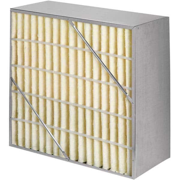 Pleated Air Filter: 24 x 20 x 12″, MERV 11, Rigid Cell Synthetic, Galvanized Steel Frame, 500 CFM