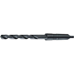 Taper Shank Drill Bit: 0.6563″ Dia, 2MT, 118 °, High Speed Steel Oxide Finish, 9″ OAL, Radial Point, Spiral Flute