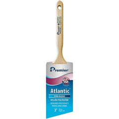 Premier Paint Roller - 3" Tapered Nylon/Polyester Angular Brush - 3-3/16" Bristle Length, 7-1/2" Wood Sash Handle - Caliber Tooling