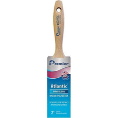 Premier Paint Roller - 2" Tapered Nylon/Polyester Varnish Brush - 2-11/16" Bristle Length, 5-1/4" Wood Beavertail Handle - Caliber Tooling