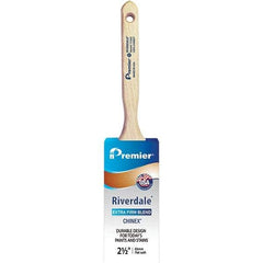 Premier Paint Roller - 2-1/2" Tapered Nylon Sash Brush - 2-15/16" Bristle Length, 7-1/2" Wood Sash Handle - Caliber Tooling