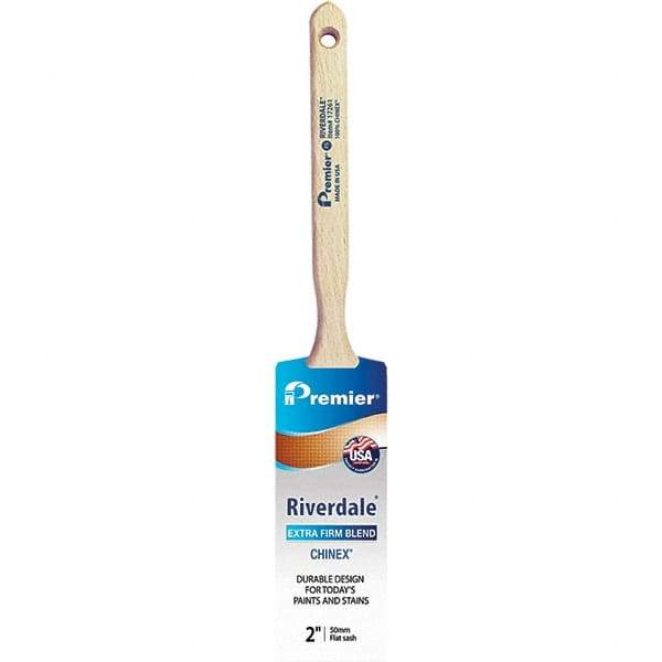 Premier Paint Roller - 2" Tapered Nylon Sash Brush - 2-11/16" Bristle Length, 7" Wood Sash Handle - Caliber Tooling