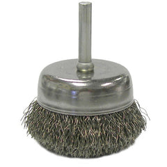 2″ Crimped Wire Utility Cup Brush, .0118″ Steel Fill, 1/4″ Stem - Caliber Tooling