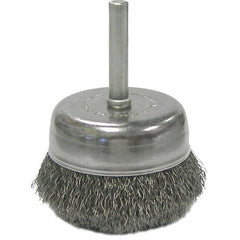 2″ Crimped Wire Utility Cup Brush, .008″ Steel Fill, 1/4″ Stem - Caliber Tooling