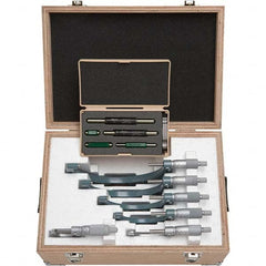 Mitutoyo - Mechanical Outside Micrometer Sets Minimum Measurement (Inch): 0 Maximum Measurement (Inch): 6.0000 - Caliber Tooling