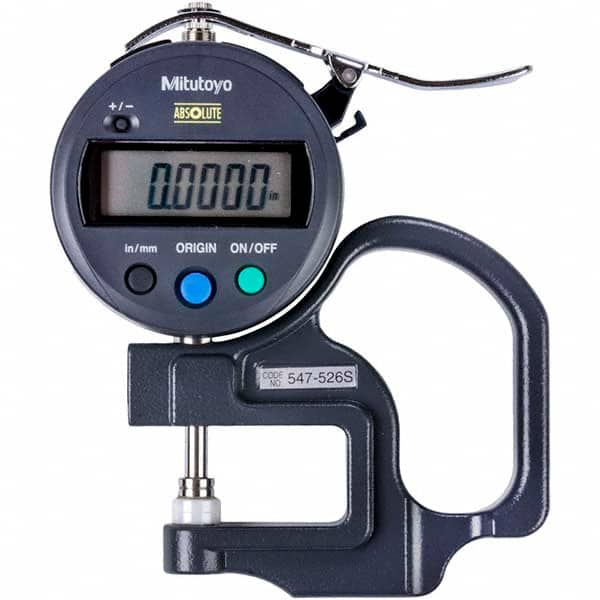 Mitutoyo - Electronic Thickness Gages Minimum Measurement (Decimal Inch): 0 Maximum Measurement (Decimal Inch): 0.4700 - Caliber Tooling