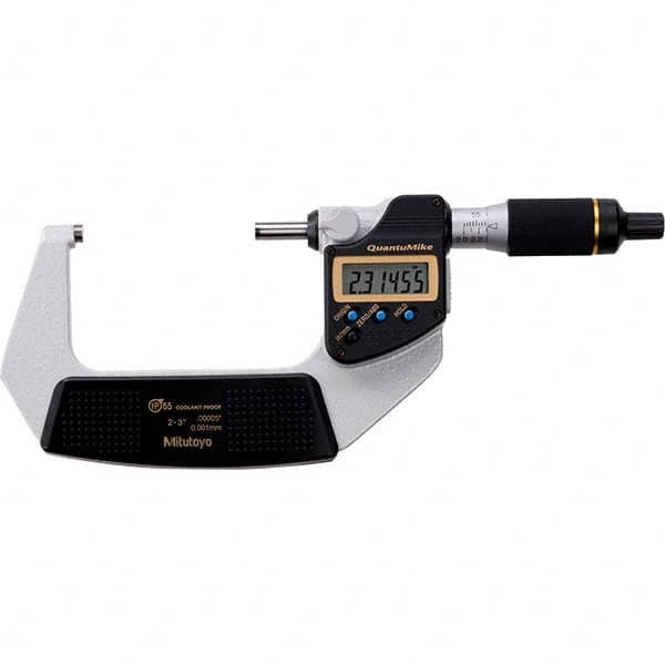 Mitutoyo - Electronic Outside Micrometers Type: Quantumike Minimum Measurement (Decimal Inch): 2.0000 - Caliber Tooling