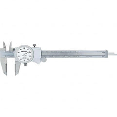 Dial Caliper: 6'' Range, 0.001'' Graduation, 0.1'' per Revolution White Face,  ± 0.001'' Accuracy