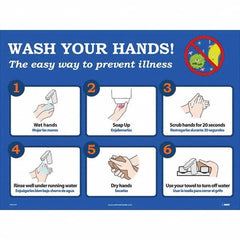 NMC - "Wash Your Hands! - The Easy Way to Prevent Illness", 24" Wide x 18" High, Paper Safety Sign - Caliber Tooling