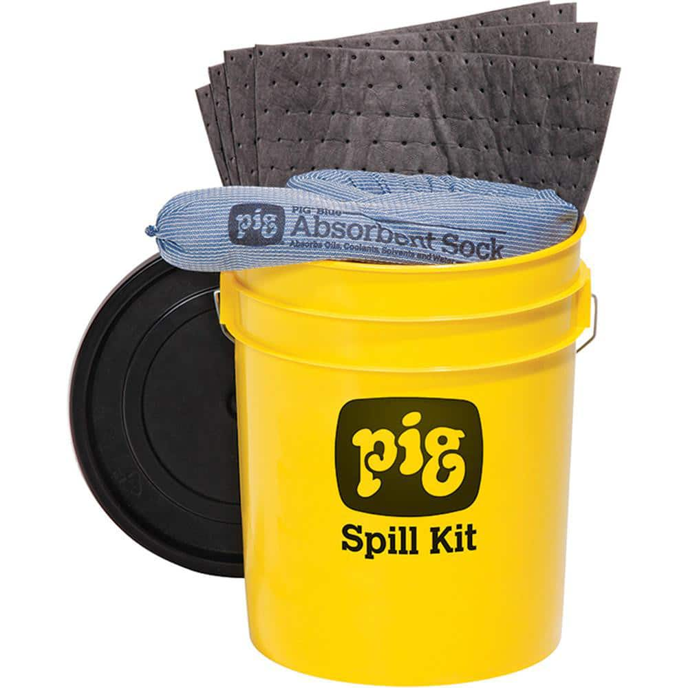 Spill Kits; Kit Type: Universal Spill Kit; Container Type: Bucket; Container Size (Lb.): 5 gal; Absorption Capacity: 3.5 gal; Color: Hi-Vis Yellow; Portable: Yes; Capacity per Kit (Gal.): 3.5 gal