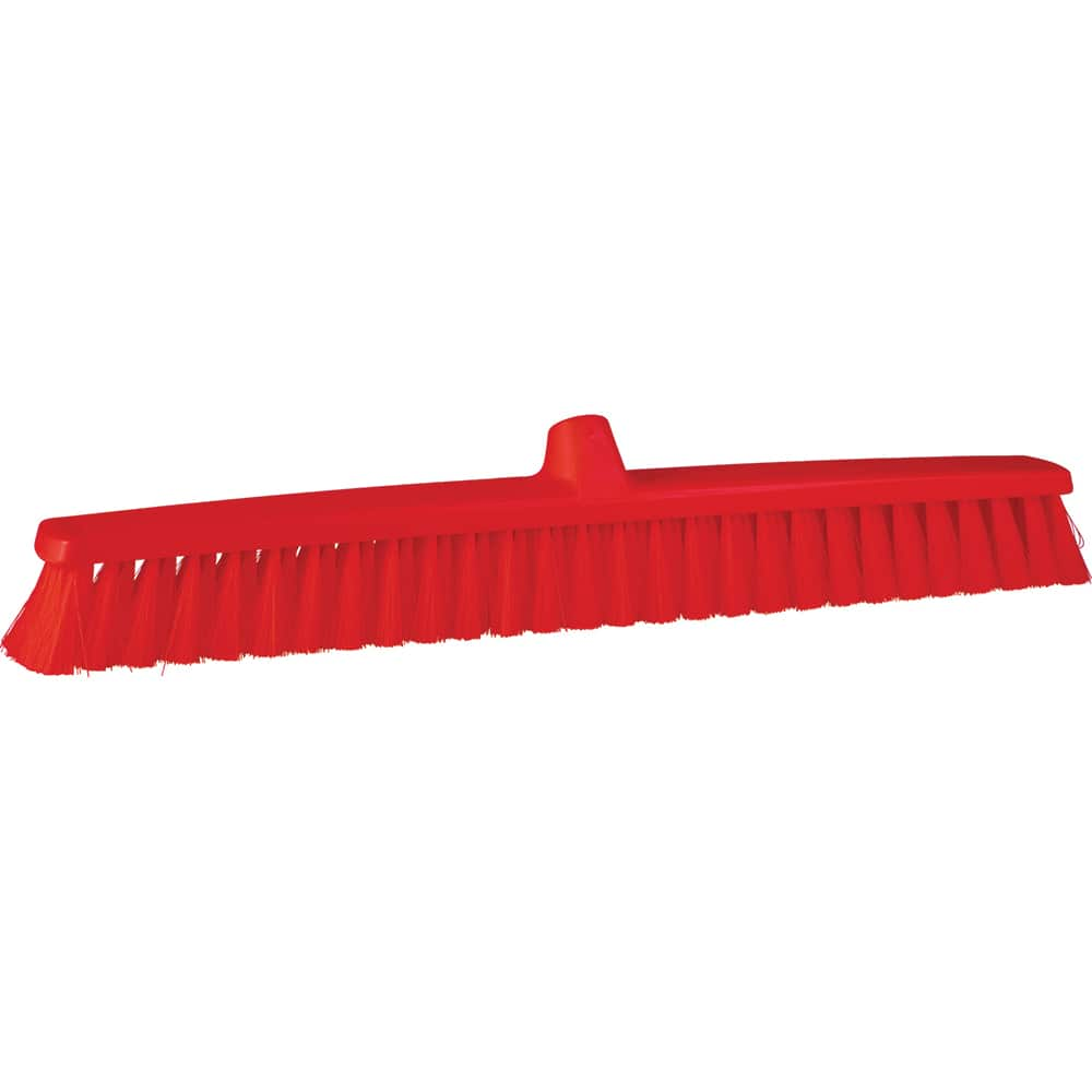 Push Broom: 23.6″ Wide, Polypropylene Bristle Plastic Block, European Threaded Handle Connection