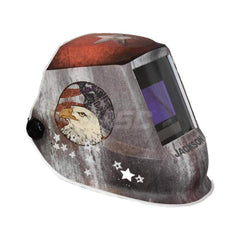 Welding Helmet: Red White & Blue, Nylon, Shade 5 to 9 & 9 to 13