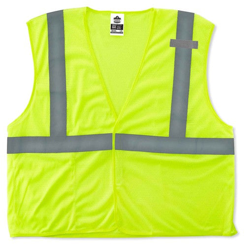 8210HL Econo Vest Lime L/ XL Hook & Loop Glowear - Caliber Tooling