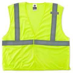 8210HL Econo Vest Lime L/ XL Hook & Loop Glowear - Caliber Tooling